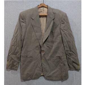 Vintage El Corte Ingles Sport Coat Men Small Plaid Lined Two-Button Suit‎ Jacket
